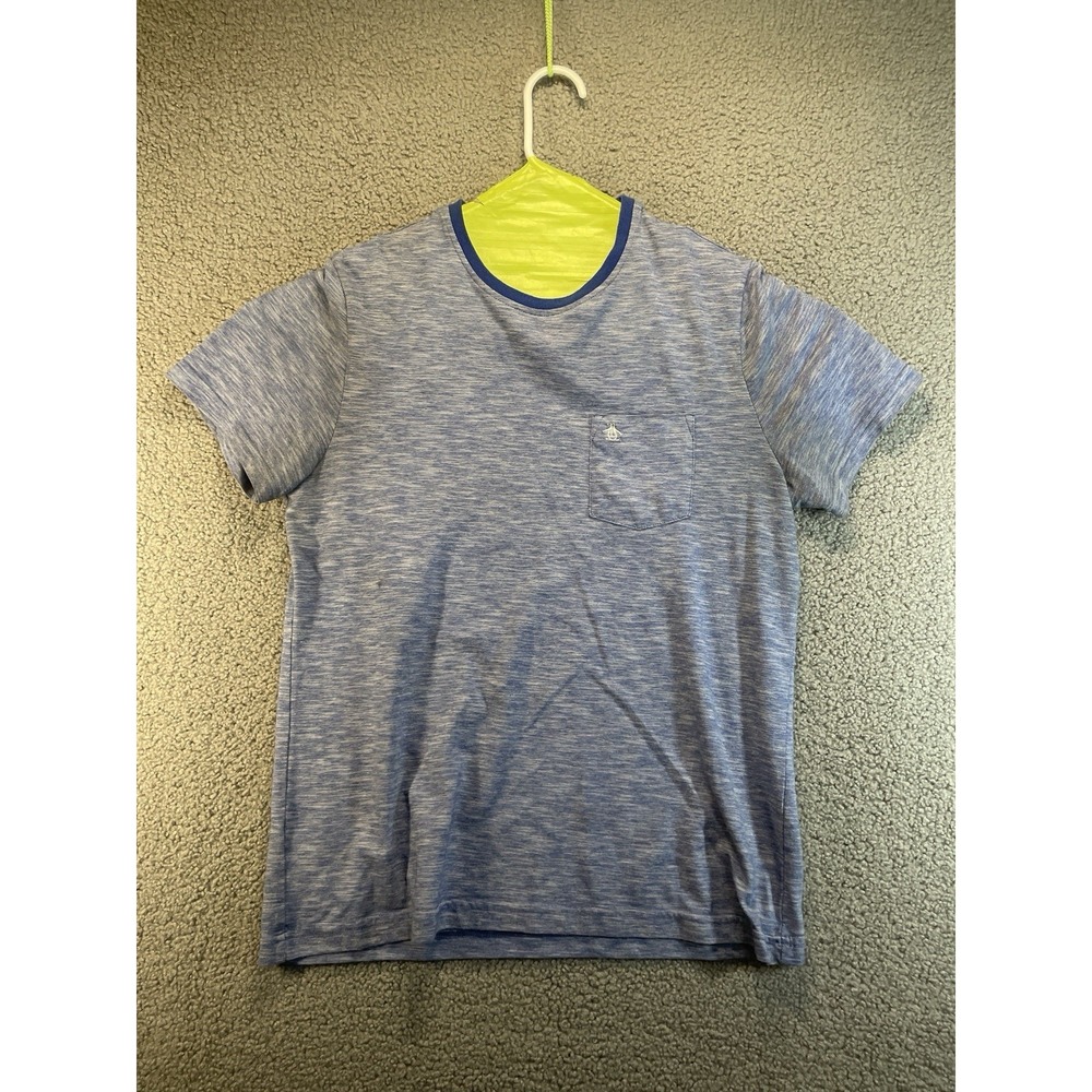 Penguin Polo Shirt Mens Size‎ Large Blue Casual Short Sleeve